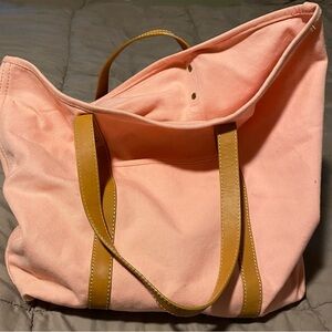 J. Crew Blush Tote with Mustard Straps